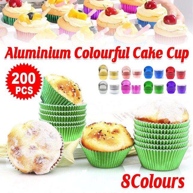 200 Pcs Colored Baking Paper Cupcake Trays Muffin Liners for Party Baking