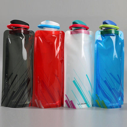4PCS Portable 700ML Folding Water Storage Bag PE for Riding Sports Hiking Kettle