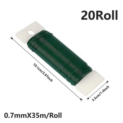 20Rolls Green Galvanized Binding Wire Soft Crafting Wire Christmas Decoration