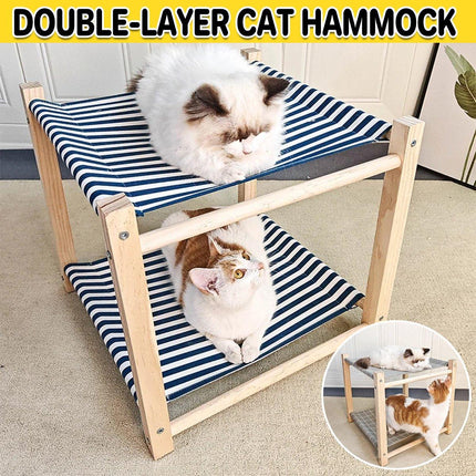 Wooden Pet Bed Breathable Bunk Bed for Cats Durable Cat Bed for Indoor Sleeping