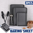 3pcs Rectangular Baking Pan Set Nonstick Oven Bakeware Mould for Home Cooking