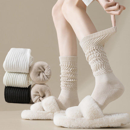 3Pairs Warm Calf Socks Stack Stockings Winter Fall Over Knee High Thick Socks Set