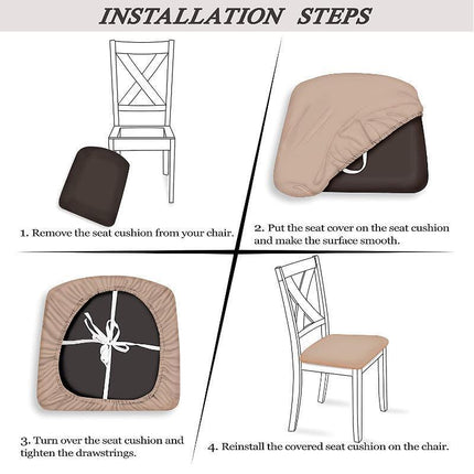 Stretch Dining Room Chair Seat Covers Slip Jacquard Removable Washable Slipcover - Aimall