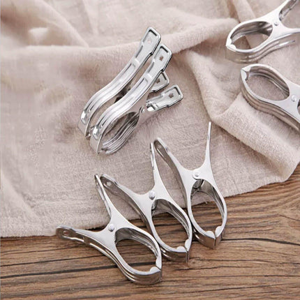 Large Stainless Steel Clothes Pegs Hanging Clip Laundry Windproof Clamp - Aimall