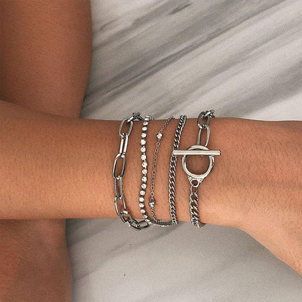 Twist Chain Bracelets Women 2pcs Set Fashion Mix and Match Jewelry Gift