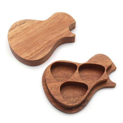 Wooden Guitar Pick Holder Plectrum Case Organizer Compact Plectrum Storage Box