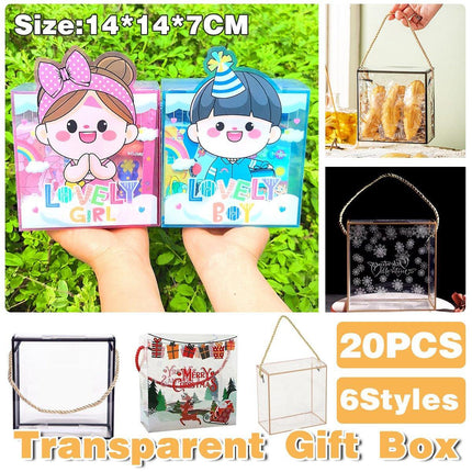 20PCS PET Handheld Snowflake Crisp Nougat Toffee Cookie Gift Packaging Box