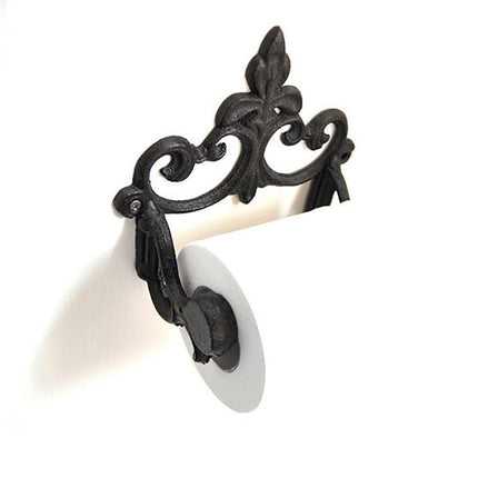 Vintage Iron Toilet Paper Towel Roll Holder Bathroom Wall Mount Rack Black New