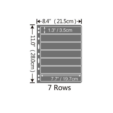 10 Sheet of Stamp Stock Black &amp Double Sided Page 7Strips &amp 9 Binder Holes - Aimall