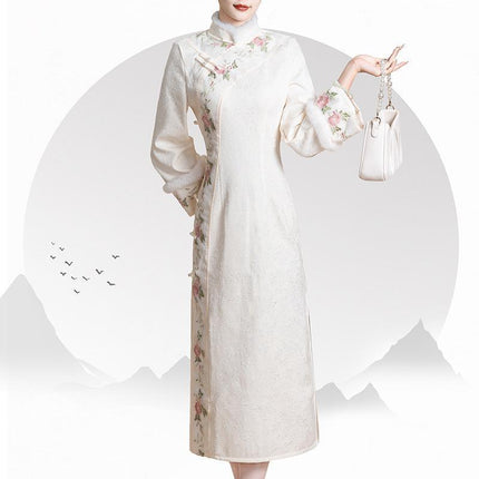 New Chinese Cheongsam Dress National Style Traditional Qipao Outfit for Women