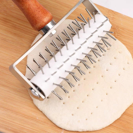 Stainless Steel Pizza Roller Wheel Hole Punch for Baking DIY Bread Baking Tool