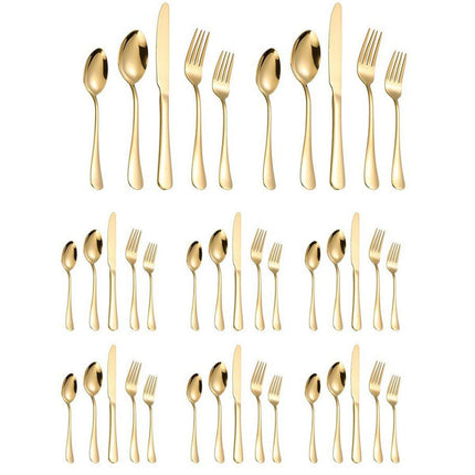 20/40pcs Stainless Steel Cutlery Set Knife Fork Spoon Western Hotel Tableware