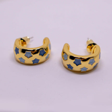 Blue Star Airy Earrings Trendy Fashion Jewelry for Women Elegant Gift Ideas
