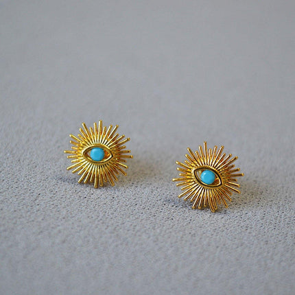 Retro Art Demon Eyes Stud Earrings Unique Design Gothic Fashion Jewelry Girl