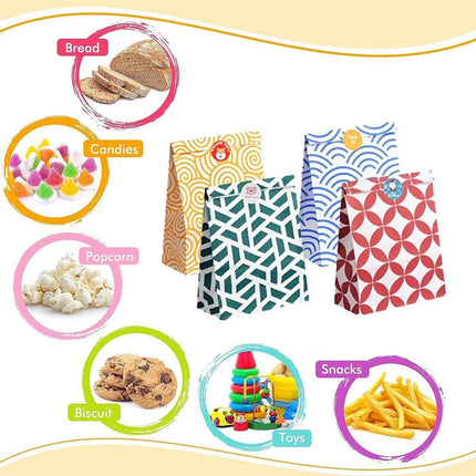40PCS Paper Colorful Party Favor Bags for Cakes Cookies Wedding Birthday