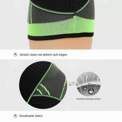 Orange AOLIKES 3D Knee Support Brace Compression Sleeve Arthritis Pain Relief Gym - Aimall