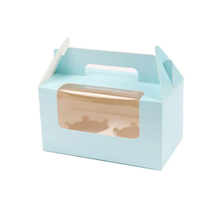 25pcs Portable Cupcake Packaging Box with Transparent Window for Easy Opening
