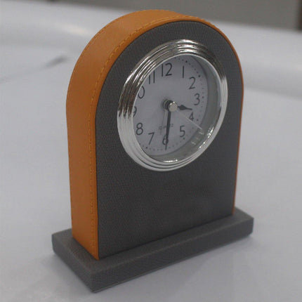 Classic Hotel Alarm Clock Quartz Movement Faux Leather Design with Clear Display