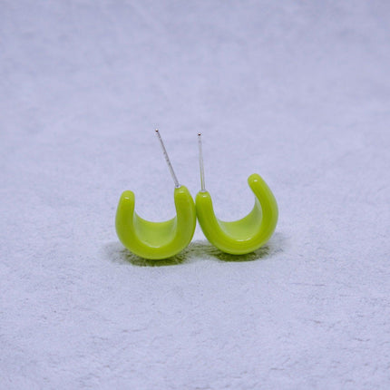 Candy Colour Letter C Stud Earrings Minimalist Design Fashion Jewellery Women