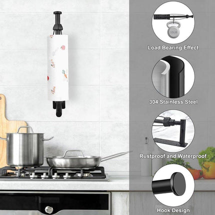Stainless Steel Kitchen Paper Towel Holder Napkin Cling Film Organizer Rack