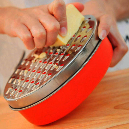 Stainless Steel Kitchen Cheese Grater with Container Storing Fruits Cheese Box