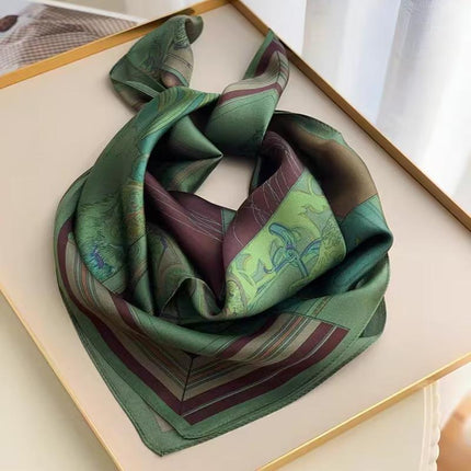 Ladies Silk Scarf Square Women Shawls Wraps Small Hair Neck Hijabs 70*70CM - Aimall