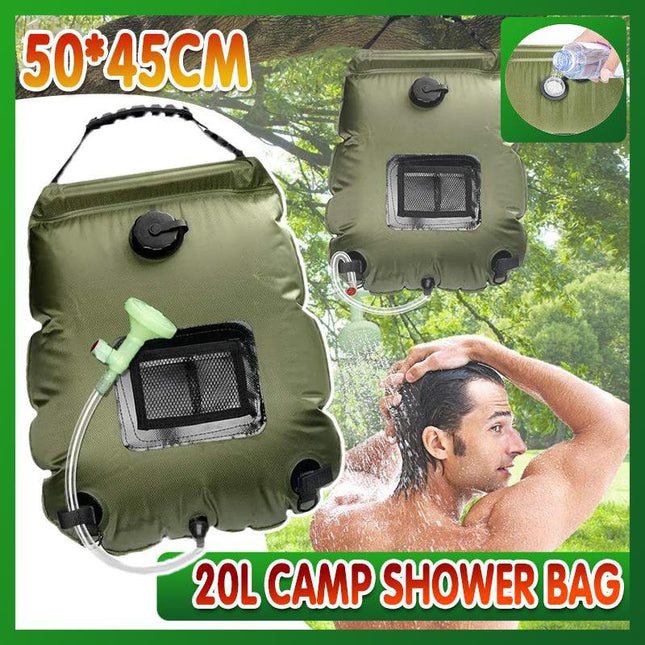 20L Camp Shower Bag Solar Heat Water Pipe Portable - Aimall