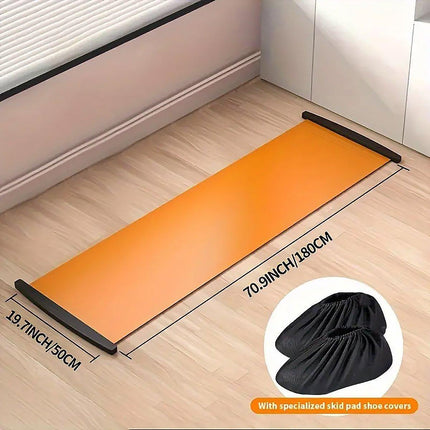 1PC Sliding Fitness Training Mat Home Gym Yoga Exercise Board with Shoe Covers