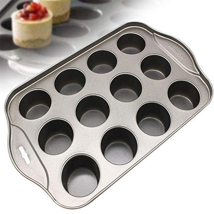 12 Cups Individual Mini Cheesecake Cake Pan Tin Loose Base Cheese Cake Mould Pan - Aimall