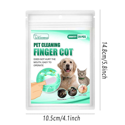 20pcs Pet Tooth Cleaning Finger Set Tartar Remover for Cats Dogs Oral Care Tool