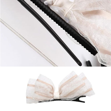 2PCS Women Hair Clip Side Bow Knot Barrettes Hairpin Party Headdress Gifts Lace - Aimall