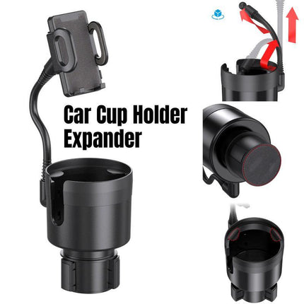 2 in 1 Car Phone Holder and Cup Holder Drink Organiser Water Bottle Holder