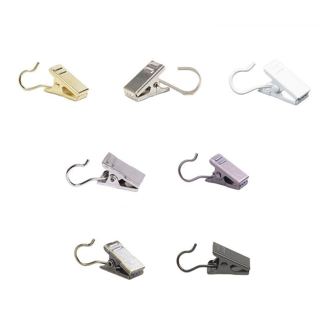 50PCS Stainless Steel Curtain Clip Hooks Strong Load-bearing Shower Accessories