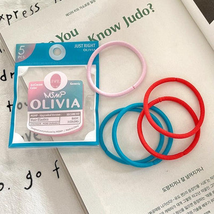 5PCS Hair Ties Elastic Band Snagless Ponytail Tie Bubbles Various Colours - Aimall