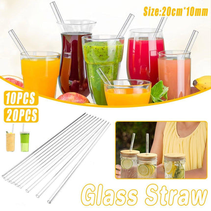 Clear Glass Straws Heat Resistant Juice Milk Straws Creative Style Reusable