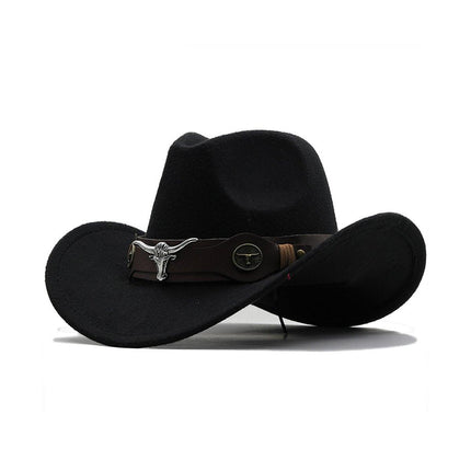 Vintage Woolen Felt Top Hat Cowboy Hat Classic Style Fashion Hat for Men