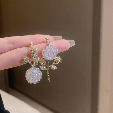 Elegant Rose Retro Eardrops High-End Fashion Sense Women Vintage Earrings