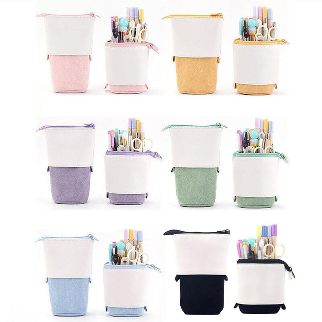Stretchable Canvas Pencil Case Cute Korean Style Variable Pull-down Pen Holder