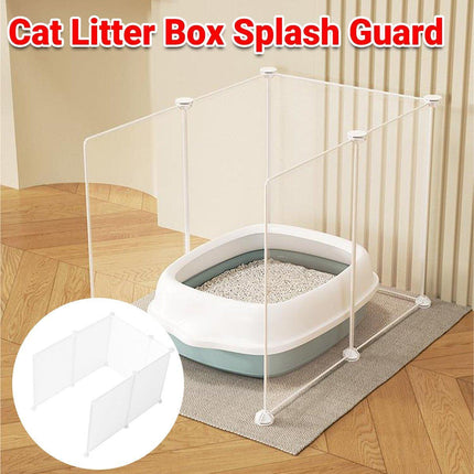 Cat Litter Box Enclosure Splash Proof Baffle Cover Partition for Cats Shield