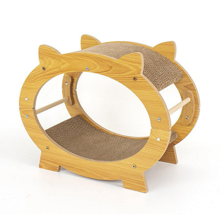 Durable Cat Scratcher Lounge Corrugated Scratching Wood Board - Aimall