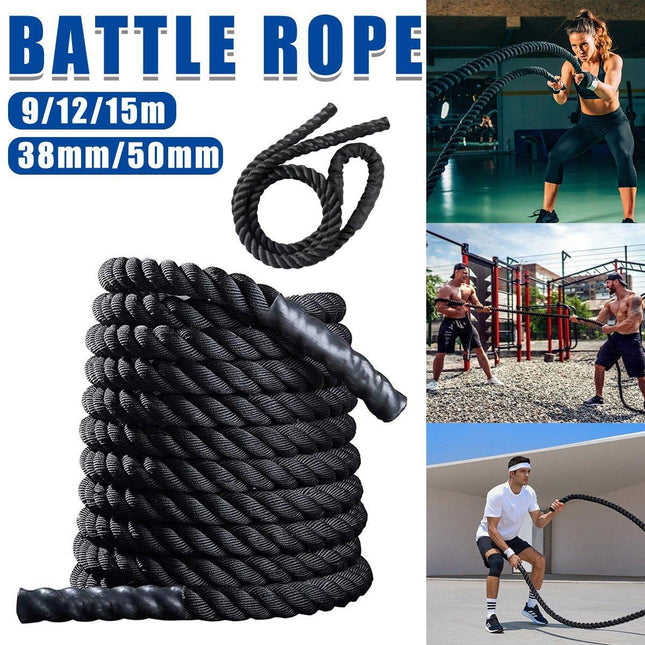 Premium Heavy Duty Battle Rope for Strength and Fitness Training Workouts