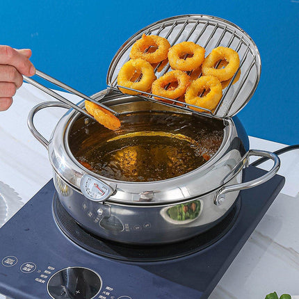 304 Stainless Steel Japanese Tempura Household Oil Saving Frying Fryer Nonstick