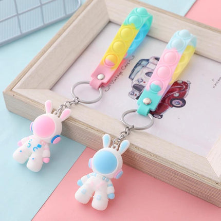 Cute Space Rabbit Keychain Space Rabbit Pendant Key Ring Key Chain Bag Charm - Aimall