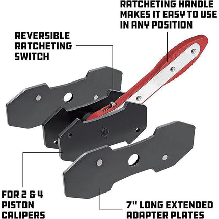 Ratchet Disc Brake Caliper Piston Spreader Separator Pad Press Wrench Tool Set - Aimall