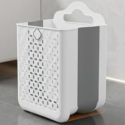 Household Foldable Dirty Clothes Basket Wall Mounted for Bathroom Storage