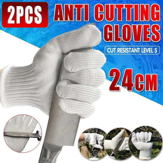 Anti Cutting Gloves Cut Resistant Level 5 Kitchen Butcher Protection Medium Size - Aimall