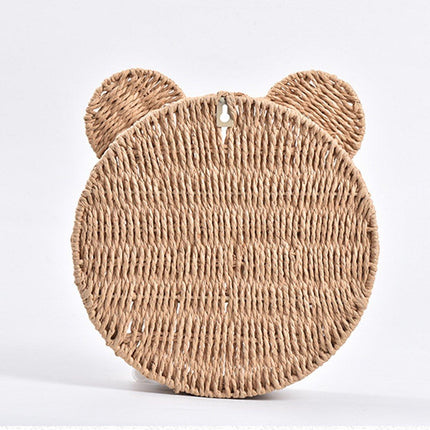 Rattan Storage Basket Wall Mounted Rack Round Plant Display Stand Organizer