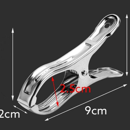 Large Stainless Steel Clothes Pegs Hanging Clip Laundry Windproof Clamp - Aimall