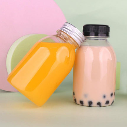 20pcs 250ml Reusable Plastic Juice Bottles 38mm Caliber Clear Beverage Container