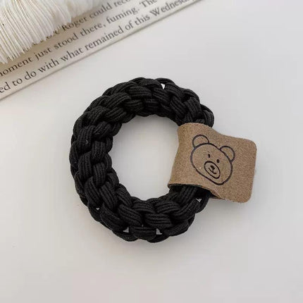 Mixed Color Braided Hair Ties Rope Elastic Rubber Bands Women's Hair - Aimall